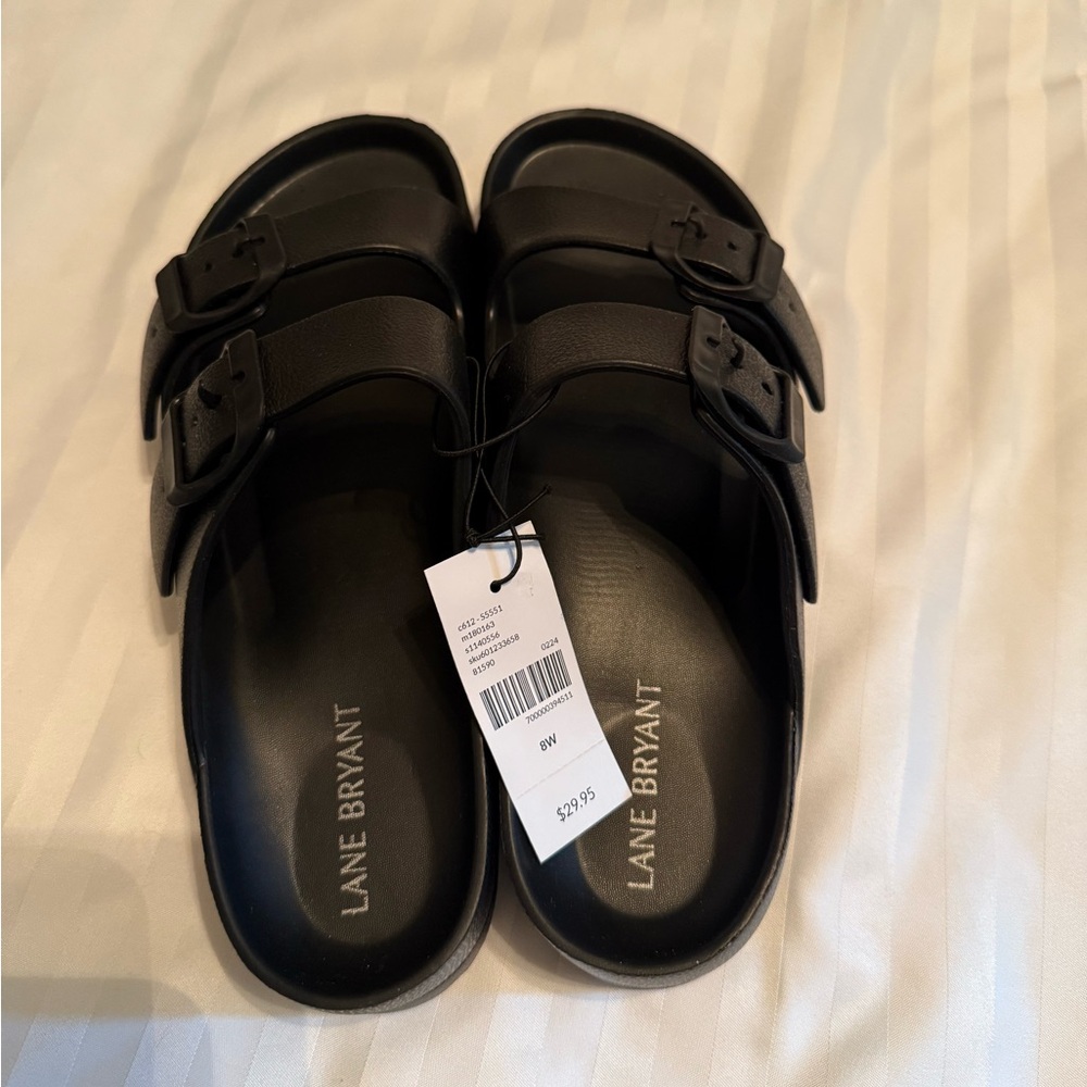 Lane Bryant Black Slide Sandals